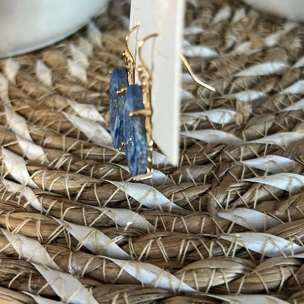 New! Blue crystal stone earrings
